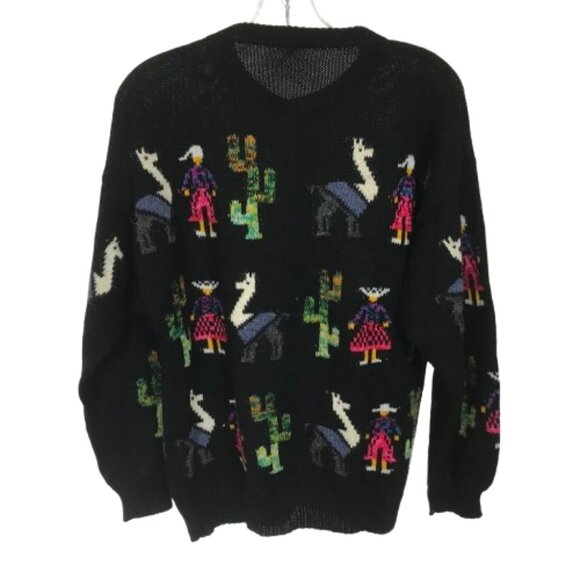 Womens Size Large Pure Alpaca Wool Knit Cardigan Sweater - Picture 4 of 5